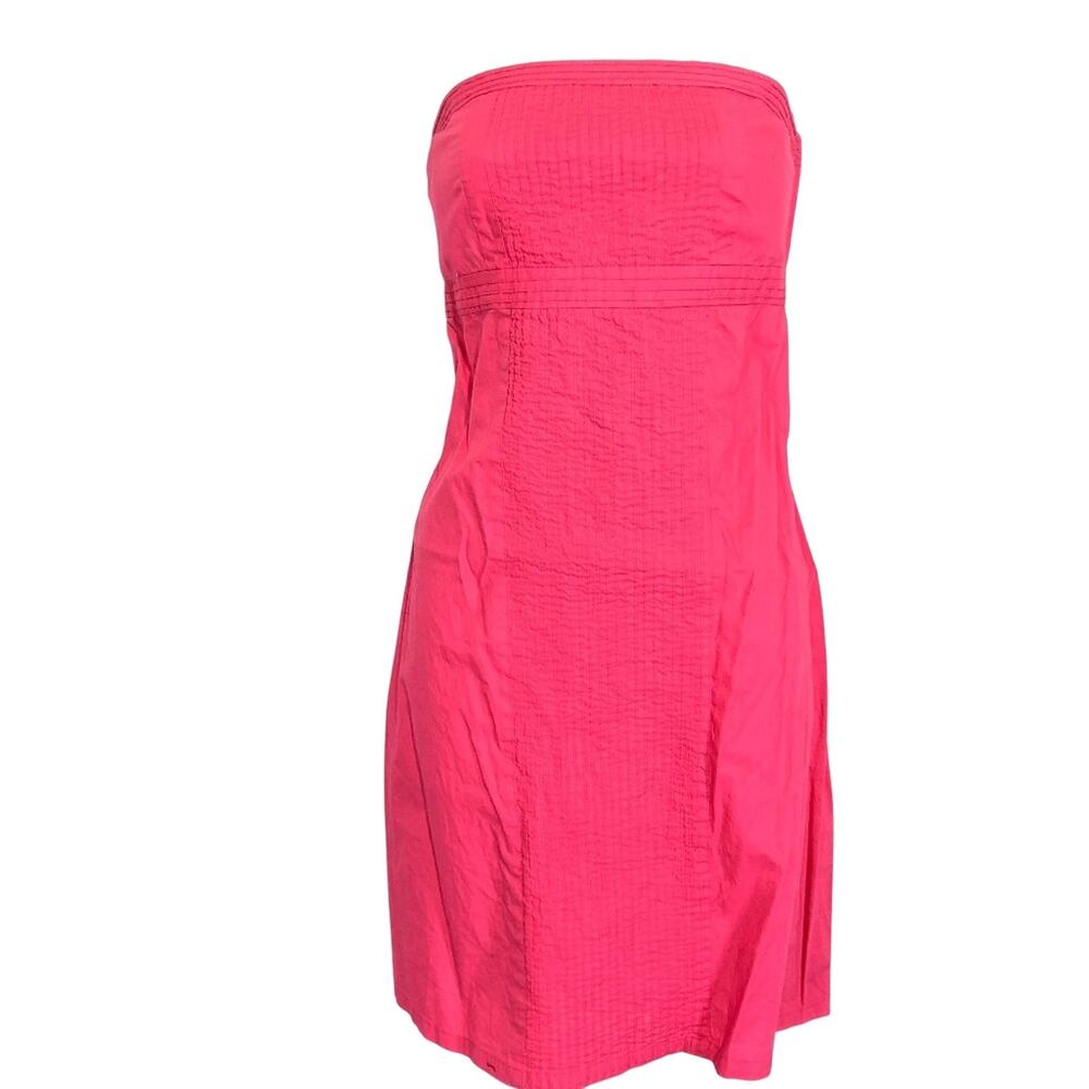 Gap Y2K Babydoll Empire Waist Pink Strapless 100% Cotton Above Knee Dress 4